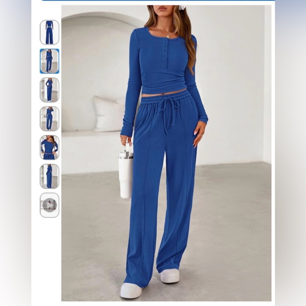 Women's Blue Lounge Set - Picture 2 of 12
